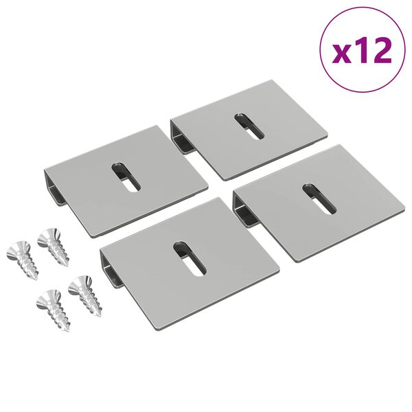 vidaXL Spoguļa turētāja kron&scaron;teins 12 pcs Niķelis 35 x 30 x 8,3 mm