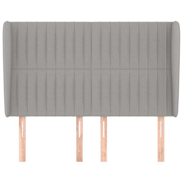 vidaXL galvgalis ar malām, 147x23x118/128 cm, gai&scaron;i pelēks audums