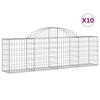 vidaXL arkveida gabiona grozi, 10 gb., 200x30x60/80 cm, cinkota dzelzs
