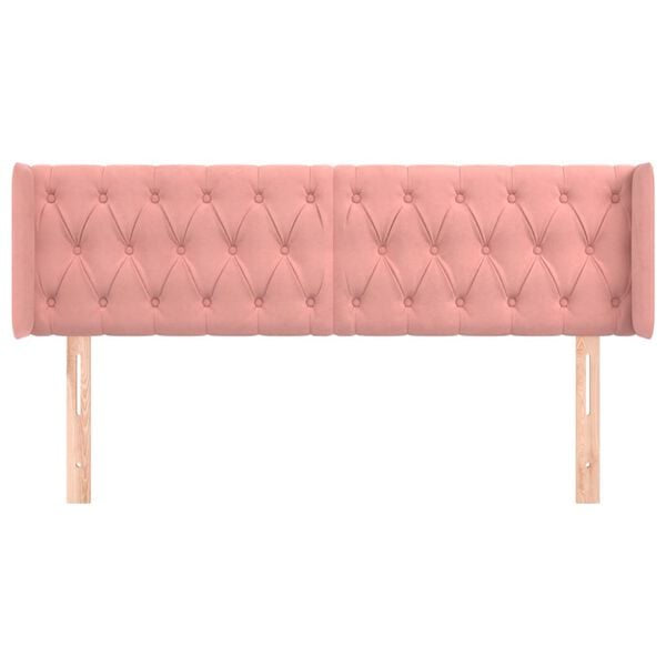 vidaXL galvgalis ar malām, rozā samts, 147x16x78/88 cm