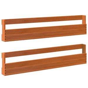 vidaXL sienas apavu plaukti, 2gab., 110x8,5x23,5cm, brūns priedes koks