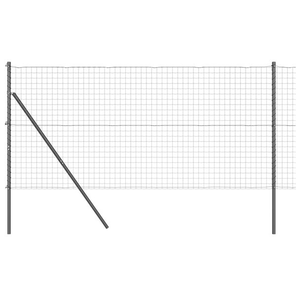 vidaXL Žogs ar stabu Pelēka 1 x 10 m Tērauds un PVC
