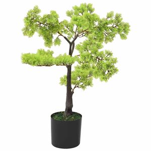 vidaXL mākslīgais ciprases bonzai ar podiņu, 60 cm, zaļ&scaron;