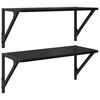 vidaXL Sienas plaukti 2 gab. Melns ozolkoks 60 x 25 x 25,5 cm