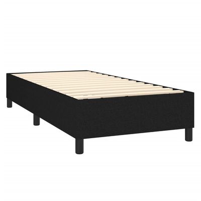 vidaXL atsperu gulta ar matraci, melna, 90x190 cm, audums
