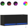 vidaXL TV sienas skapītis ar LED lampiņām, melns, 100x31x38 cm