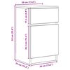 vidaXL naktsskapītis, melns, 39x35x65 cm, inženierijas koks