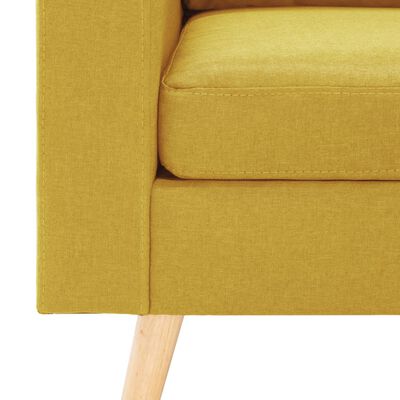 vidaXL trīsvietīgs dīvāns, dzeltens audums