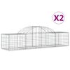 vidaXL arkveida gabiona grozi, 2 gb., 200x50x40/60 cm, cinkota dzelzs