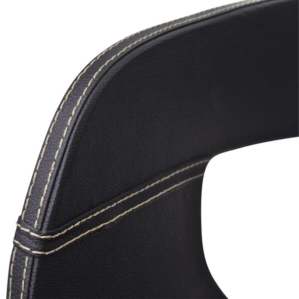 vidaXL virtuves krēsli, 2 gab., liekts koks un melna mākslīgā āda