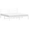 vidaXL gultas rāmis ar galvgali, balts metāls, 183x213 cm