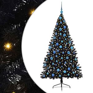 vidaXL Mākslīgais LED Ziemassvētku eglīte su 300 LED Melna 180 cm PVC