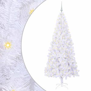 vidaXL Mākslīgā Ziemassvētku eglīte Balts 210 cm PVC un tērauds