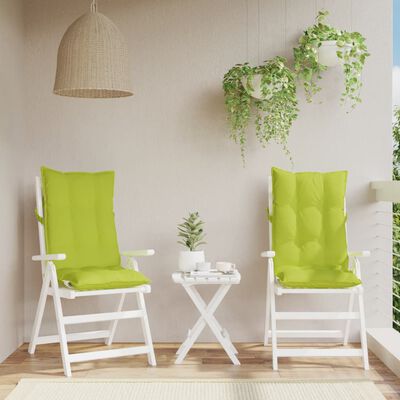 vidaXL dārza krēslu spilveni, 2 gab., spilgti zaļš oksforda audums