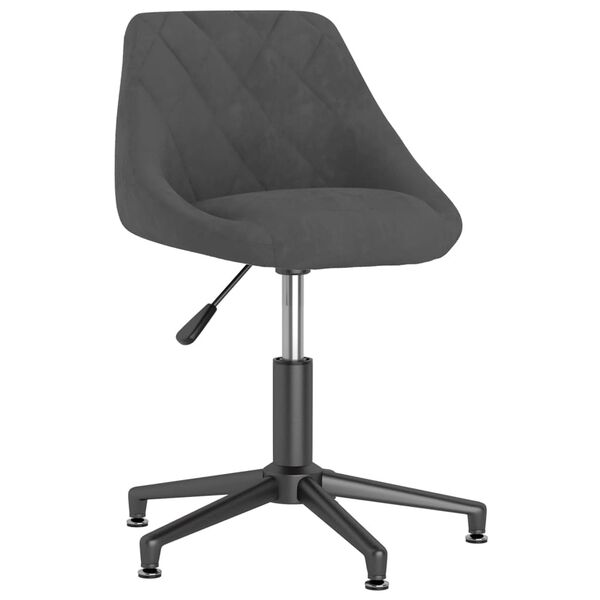 vidaXL grozāmi virtuves krēsli, 4 gab., tum&scaron;i pelēks samts