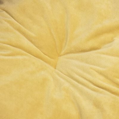 vidaXL suņu gulta, melna ar dzeltenu, 99x89x21 cm, plīšs, mākslīgā āda