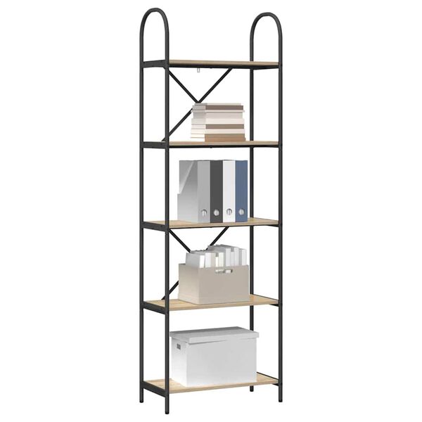 vidaXL Grāmatu plaukts Sonoma ozols 60 x 30 x 183 cm Inženierijas koks