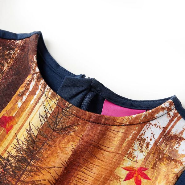 Bērnu kleita ar garām piedurknēm, tumši zila, 128