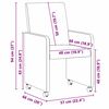 vidaXL Ēdamgalda krēsli ar ritenī&scaron;iem 2 pcs Melna 57 x 66 x 94 cm