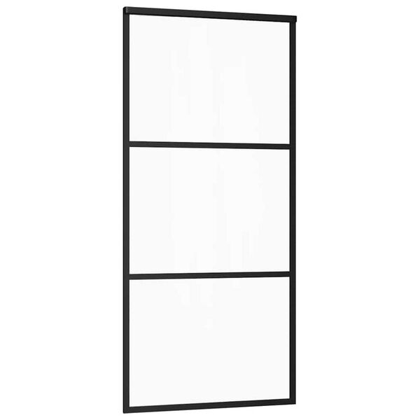 vidaXL bīdāmās durvis ar stiprinājumiem, stikls, alumīnijs, 90x205 cm