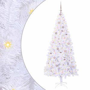 vidaXL Mākslīgā Ziemassvētku eglīte Balts 210 cm PVC un tērauds