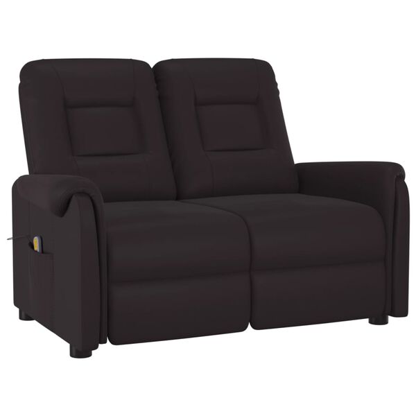 vidaXL divvietīgs masāžas krēsls, atgāžams, melna mākslīgā āda