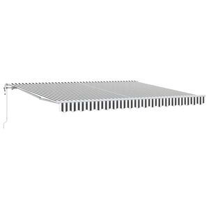 vidaXL automātiski izvelkama markīze, pelēka un balta, 400x300 cm