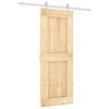 vidaXL Slīdo&scaron;ās durvis Dabisks un balts 80 x 210 cm Cieta priedes koks