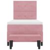 vidaXL Kastītes atsperu gulta ar matraci Rozā 90 x 190 cm Samts