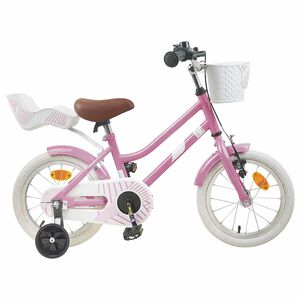 vidaXL Bērnu Velosipēds 14 Collas no 3-5 gadiem Gai&scaron;i rozā