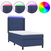 vidaXL atsperu gulta ar matraci, LED, zils audums, 90x190 cm