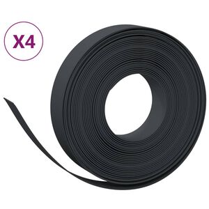 vidaXL dārza apmales, 4 gab., 10 m, 10 cm, polietilēns, melnas