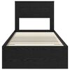 vidaXL Gultas rāmis Melns ozolkoks 100 x 200 cm Inženierijas koks