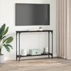 vidaXL Konsoles galds ar plauktu Melns ozolkoks 100 x 22,5 x 75 cm
