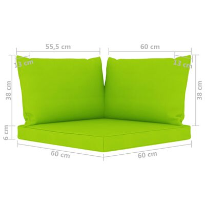vidaXL 3-vietīgs dārza dīvāns ar spilgti zaļiem matračiem