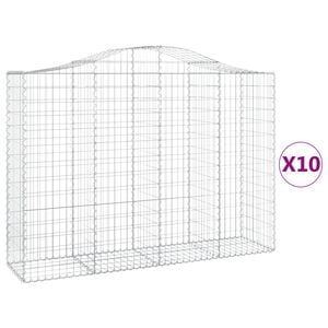 vidaXL arkveida gabiona grozi, 10gb., 200x50x140/160cm, cinkota dzelzs