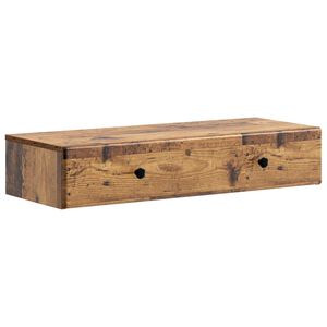 vidaXL Sienas montējamais sānu galds Vecs koks 87,5 x 34,5 x 17 cm