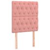 vidaXL gultas galvgalis ar LED, 80x7x118/128 cm, rozā samts
