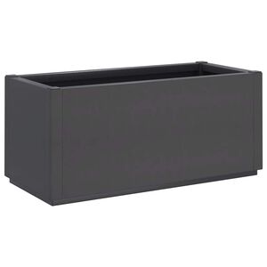 vidaXL dārza puķu kaste, tum&scaron;i pelēka, 80x36x35 cm, PP