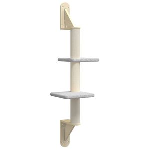 vidaXL kaķu māja ar stabu nagu asinā&scaron;anai, 108 cm, gai&scaron;i pelēka