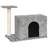 vidaXL kaķu māja ar sizala stabu nagu asināšanai, 51 cm, gaiši pelēka