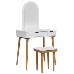 vidaXL Tualetes galda komplekts FAUSKE 3 gab. Balts 76 x 50 x 143 cm
