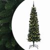 vidaXL Mākslīgā slaida Ziemassvētku egle ar bumbiņām 210 cm 300 LED