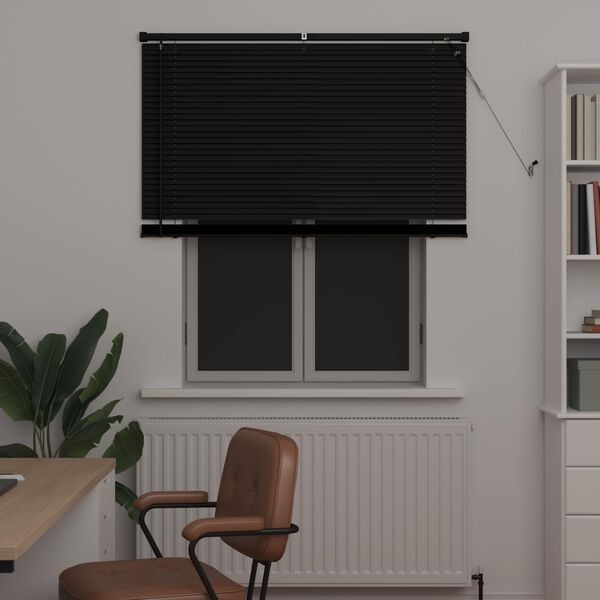 vidaXL Venēcijas žalūzija Regulējams Melna 150 x 120 cm PVC