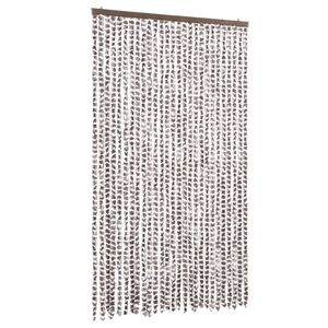 vidaXL kukaiņu aizkars, pelēkbrūns un balts, 118x220 cm, &scaron;enils