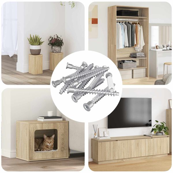 vidaXL Stiprinājumu skrūves 12 pcs Sudraba &Oslash;7 x 58 mm Metāls