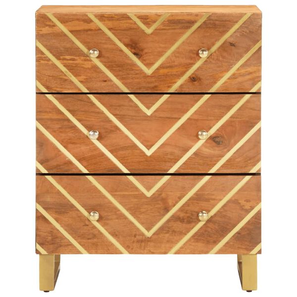 vidaXL skapītis, brūns un melns, 60x33,5x75 cm, mango masīvkoks