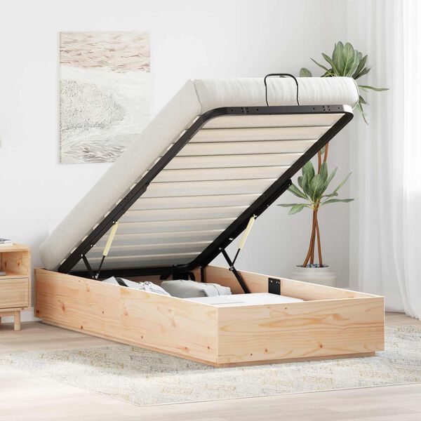 vidaXL Otomāna gultas rāmis Dabiska 80 x 200 cm Masīvs priedes koks