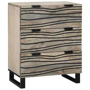 vidaXL Puse ar atvilktni Balts 60 x 33.5 x 75 cm Mango masīvkoks
