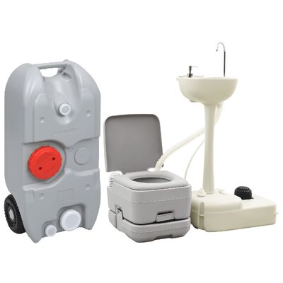 vidaXL pārnēsājama kempinga tualete ar izlietni un ūdens tvertni